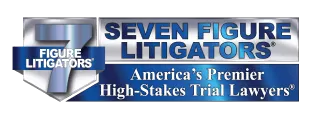 7 figure litigators logo. "america's premier Highstakes trial lawyer"