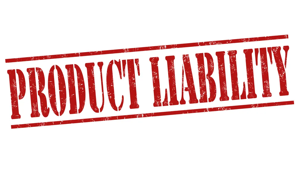 Big red letters that say "product liability".